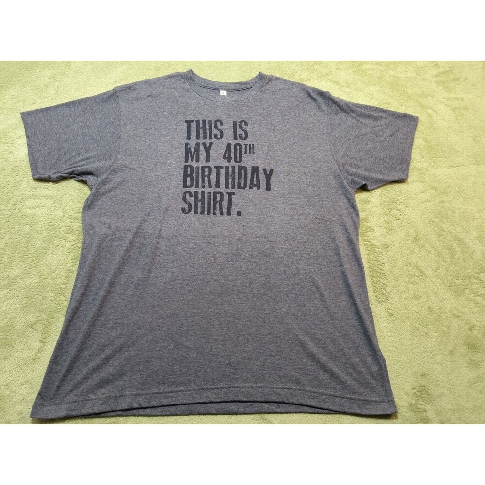 Mens XL 40th Birthday T-Shirt Gray Heather Soft Luxe Graphic Tee 40 Years Old